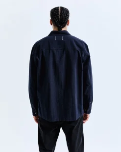 Cotton Seersucker Campus Overshirt