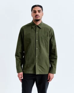 Cotton Seersucker Campus Overshirt
