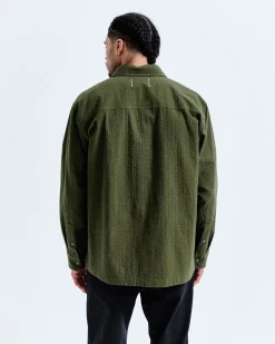 Cotton Seersucker Campus Overshirt
