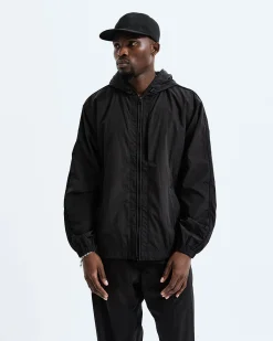 Crinkle Nylon Match Hooded Jacket