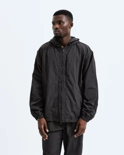 Crinkle Nylon Match Hooded Jacket