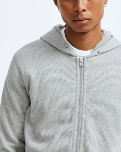 Lightweight Waffle Full Zip Hoodie