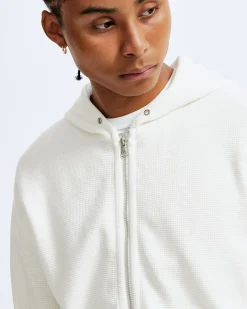 Lightweight Waffle Full Zip Hoodie