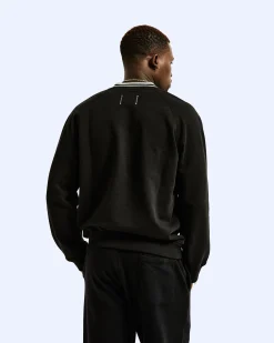 Midweight Terry Stripe Rib V-Neck
